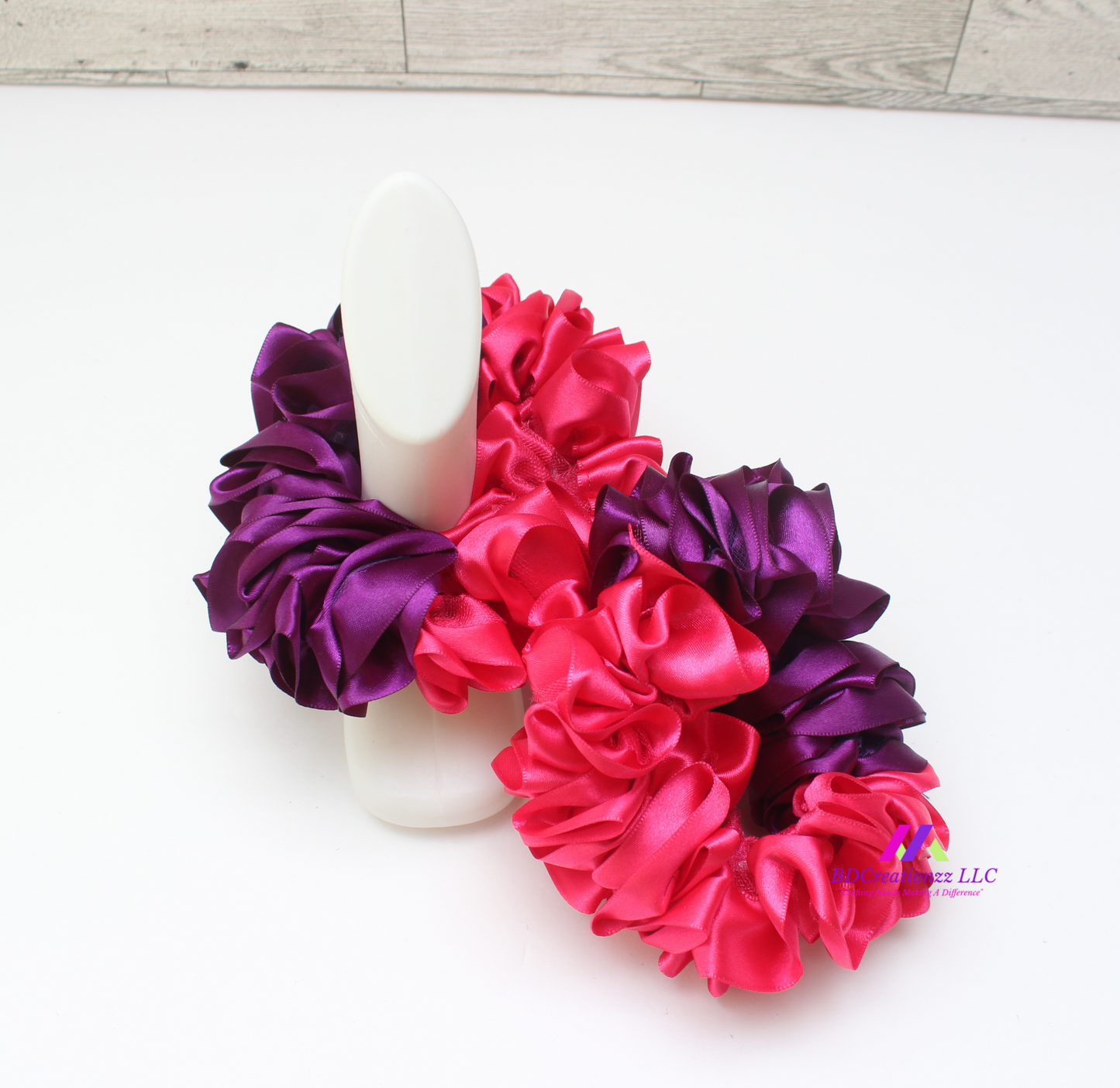 Hot Pink and Purple Ruffle Detachable Ruffle Socks