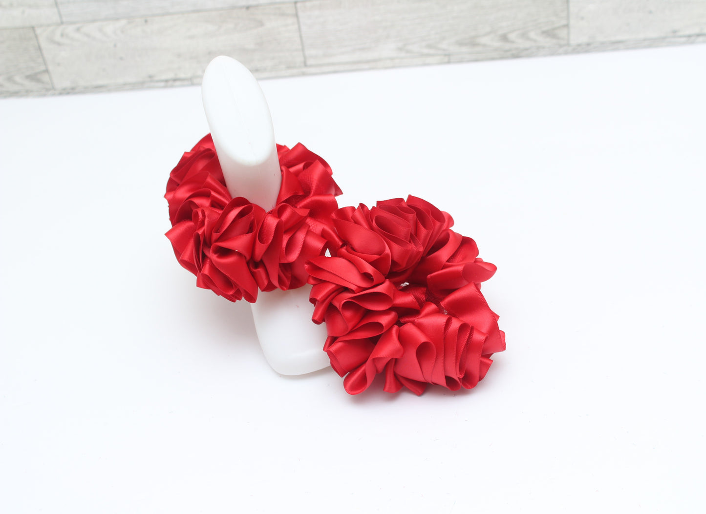 Red Grosgrain Ruffle Socks | Newborn Ruffle Socks | Dress Socks