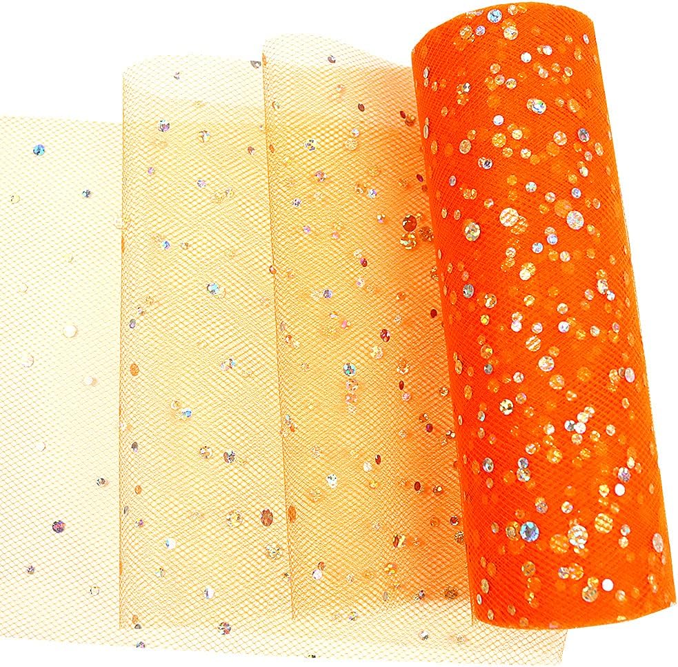 Orange Ruffle and Tulle Socks - BDCreationzz-Ruffle Socks