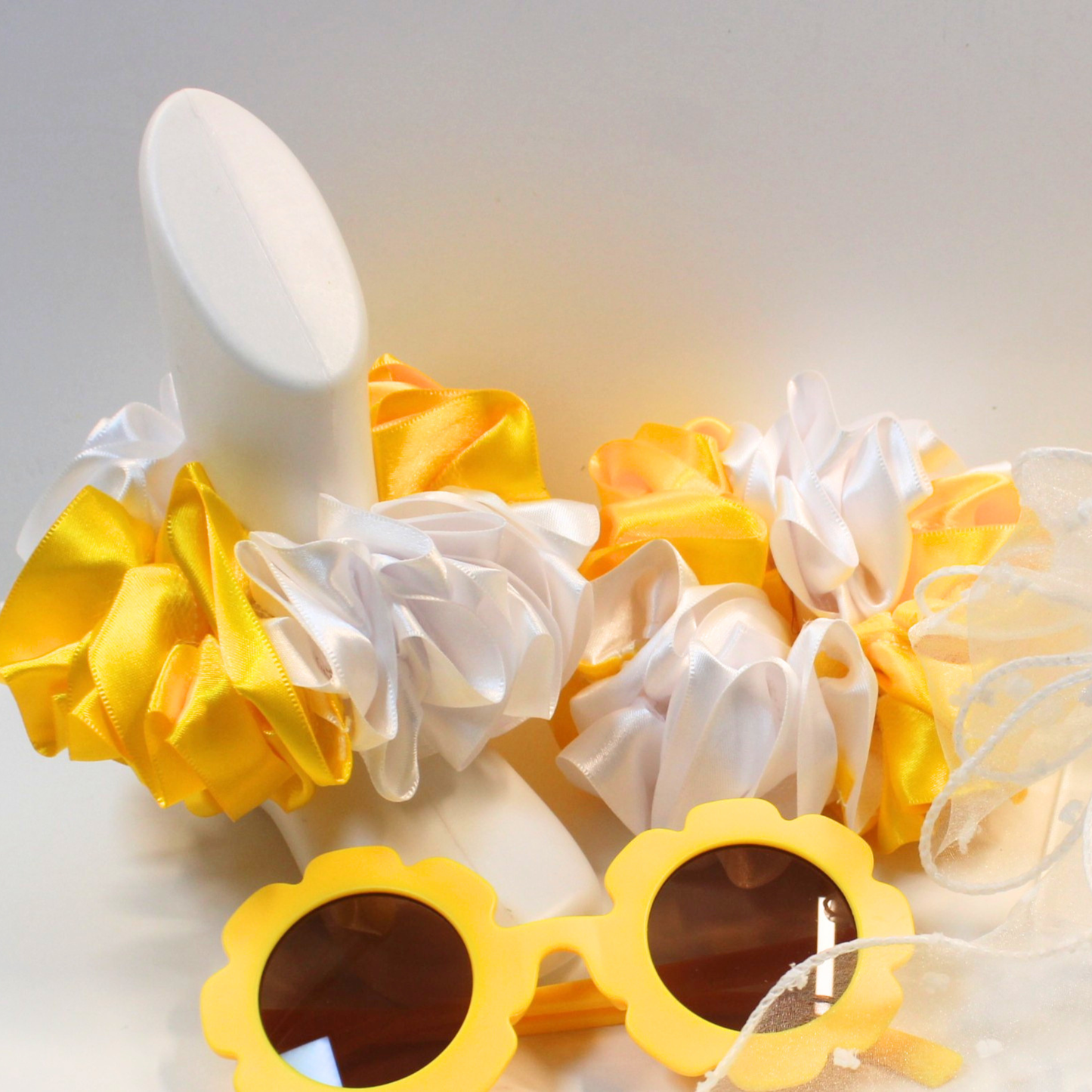 Little Girls Yellow Purse Gift Set | Ruffle Socks, Hair Bow, Sunglasses & Accessories Bundle