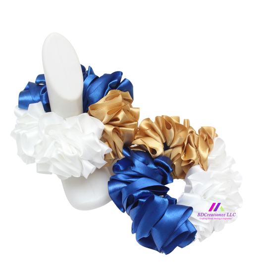 Royal Blue, White and Gold Ruffle Socks