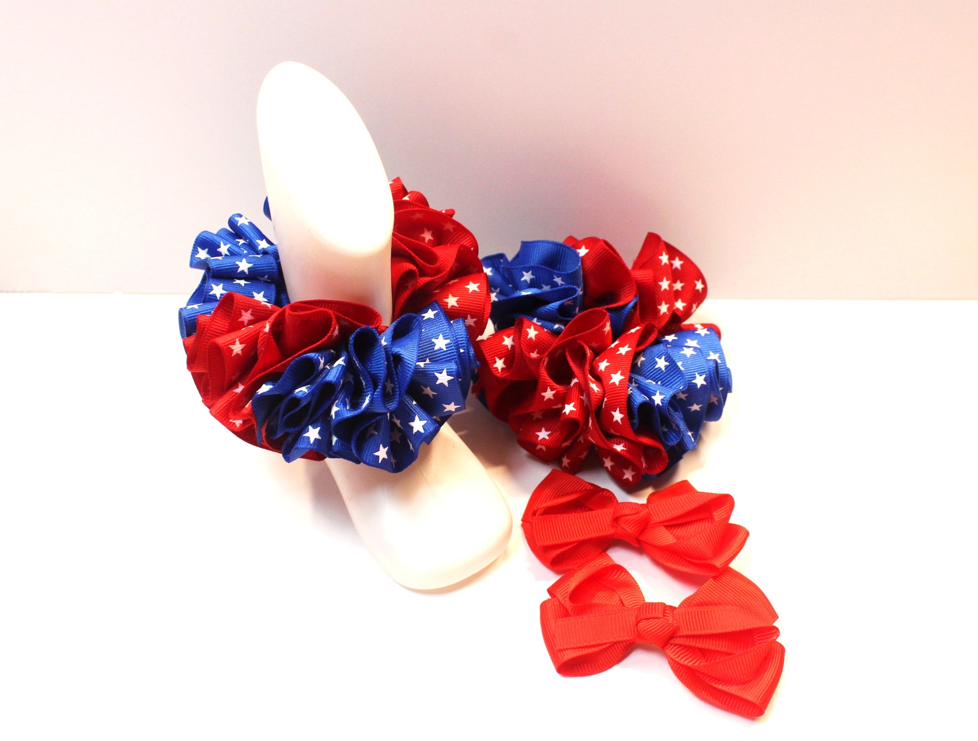 Patriotic toddler sock and bow outfit