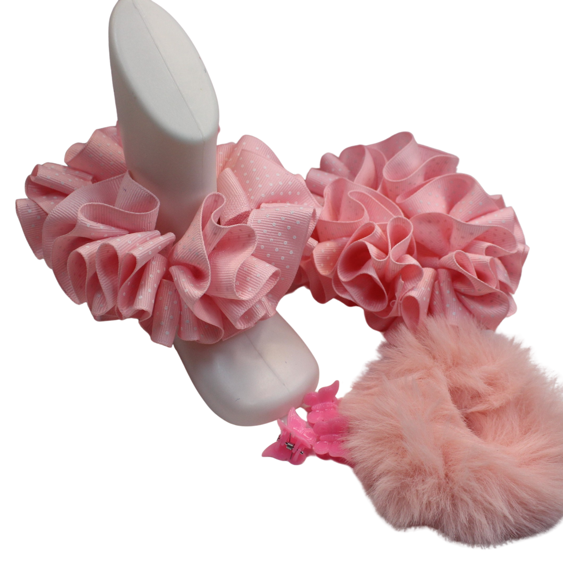Butterfly clip and ruffle sock outfit