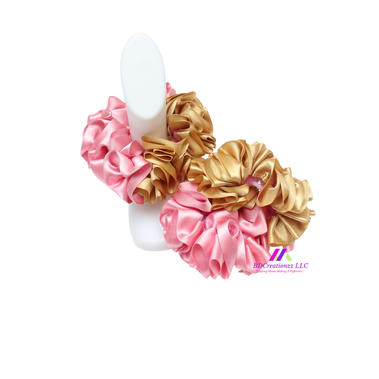 Pink and gold detachable boutique ruffle socks handmade for babies.