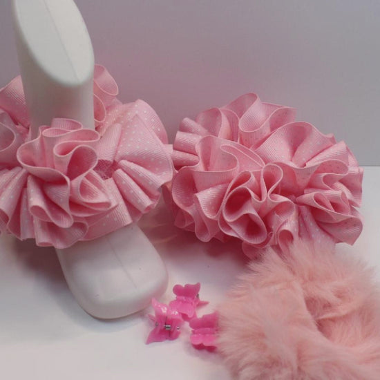 Girls boutique socks with butterfly clips