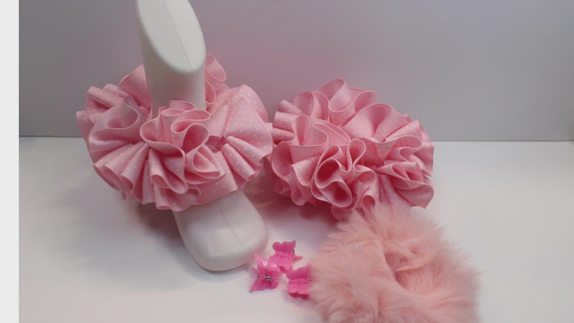 Girls boutique socks with butterfly clips