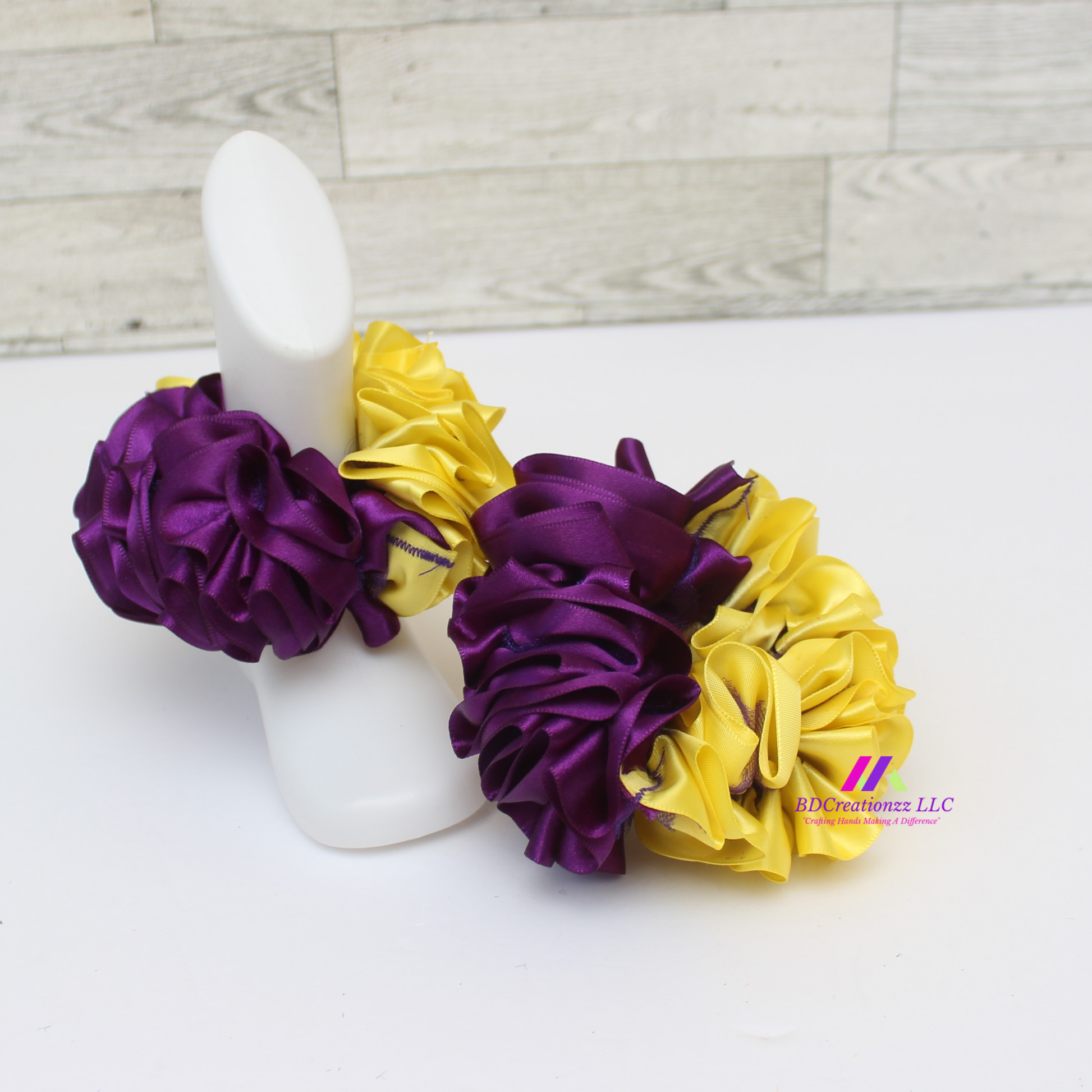 "Purple and yellow ribbon socks for women, soft and comfortable with cute bow design"