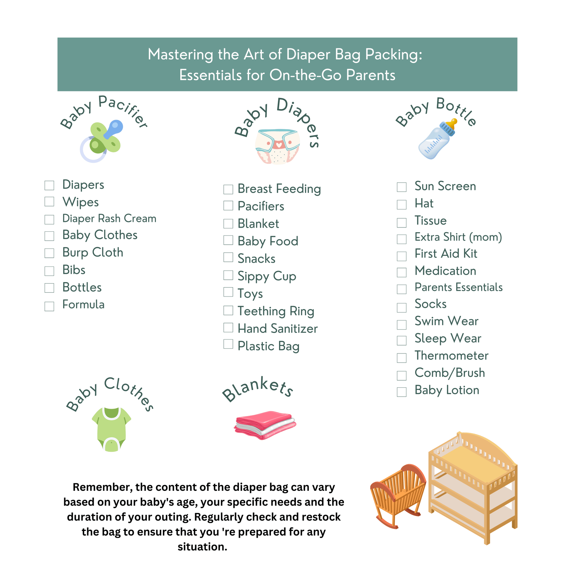 23 Ideas for Mastering The Art of Diaper Bag Packing For On The Go Parents - BDCreationzz-