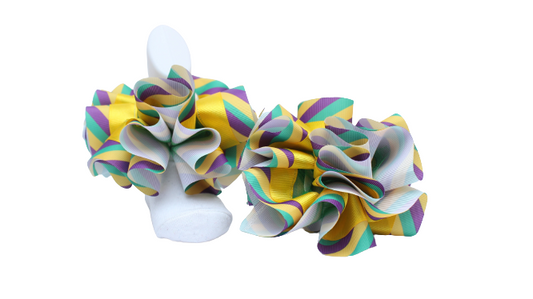 Step into the Festivities with our Mardi Gras Ruffle Socks!