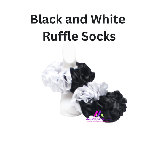 Black and White Ruffle Socks: Classic and Chic Footwear for Any Occasion - BDCreationzz-