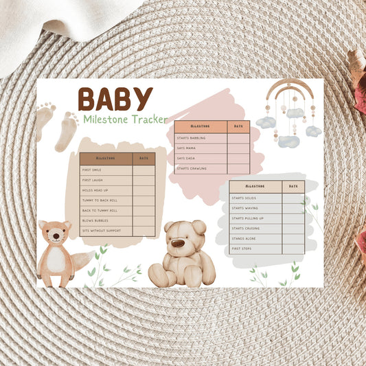Capturing Milestones: Baby's Tracker Digital Download - Printable Keepsake - BDCreationzz-Baby & Toddler
