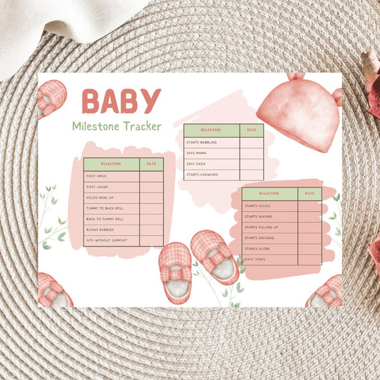 Cherishing Moments: Baby Girl Milestone Tracker Digital Download - Printable Keepsake - BDCreationzz-Baby & Toddler