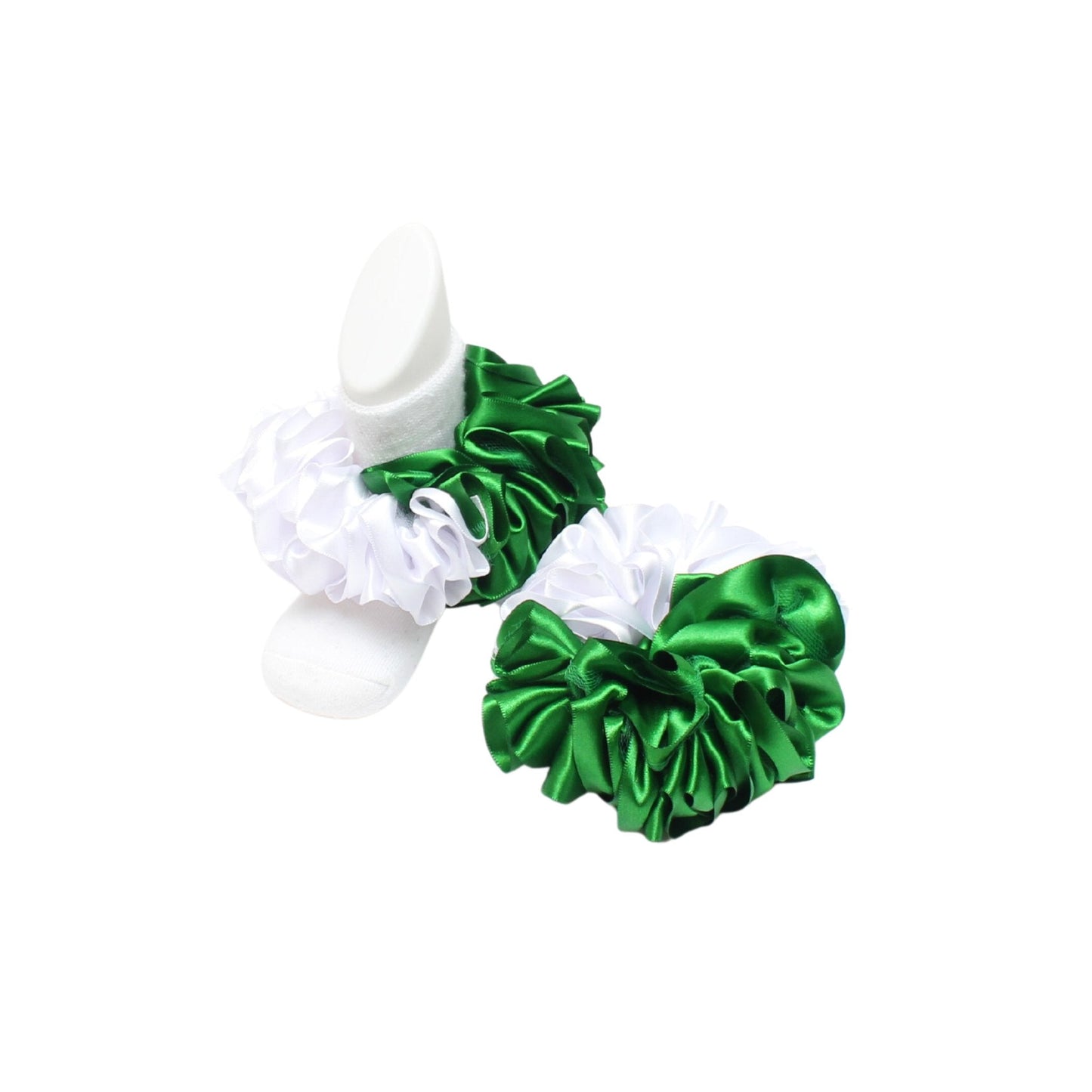 Green and White Ruffle Sock ~ Tutu Socks - BDCreationzz-Ruffle Sock
