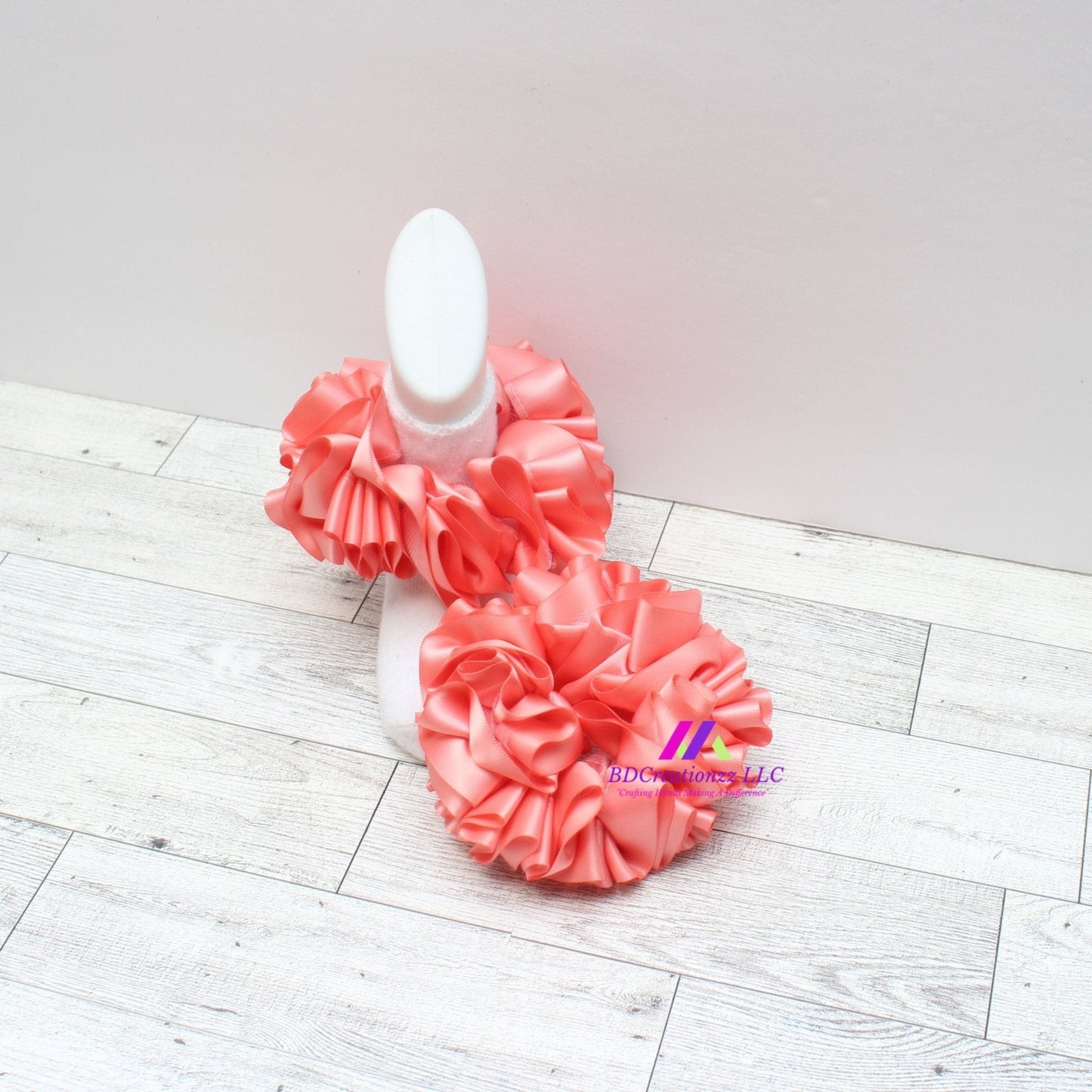 Light Coral Ruffle Socks ~ Tulle Socks - BDCreationzz-Ruffle Socks