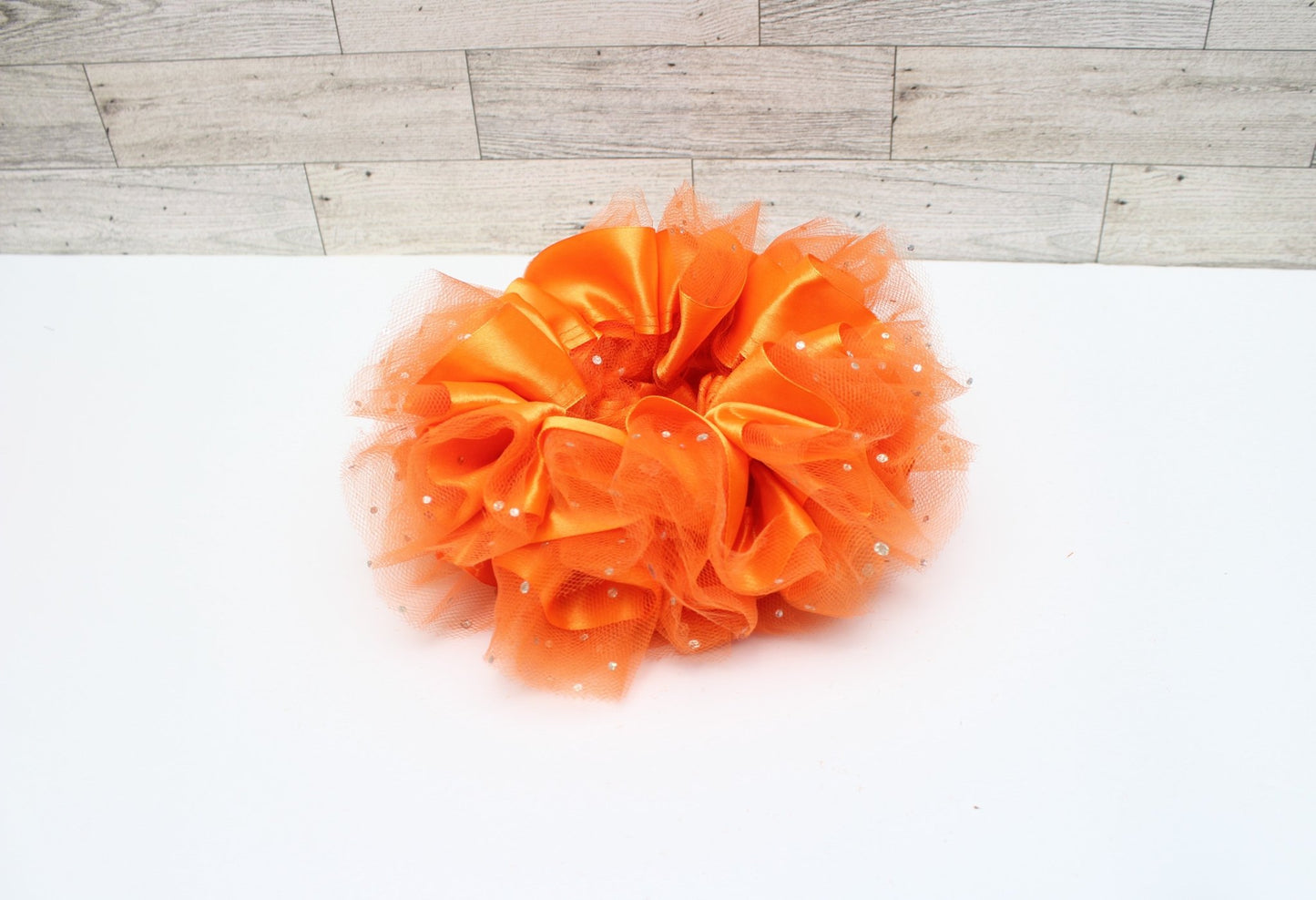 Orange Ruffle and Tulle Socks - BDCreationzz-Ruffle Socks
