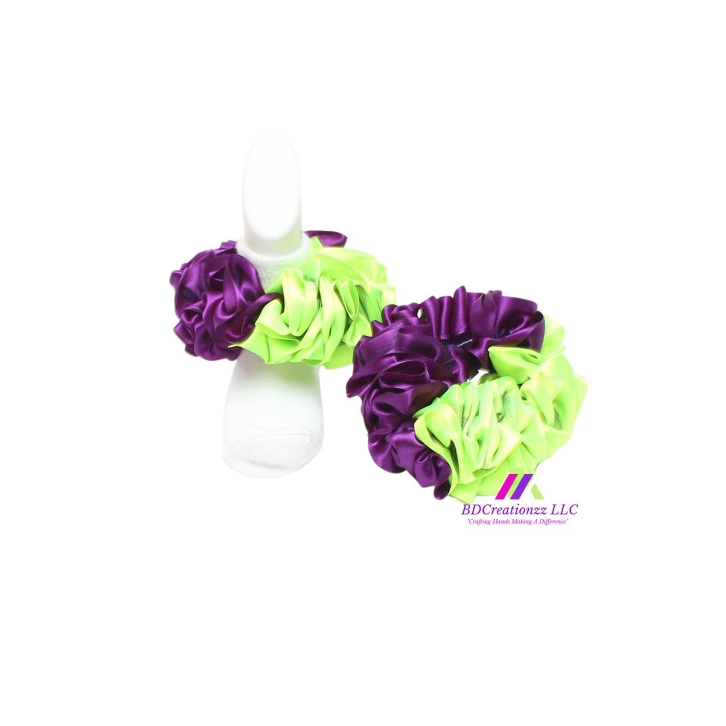 Purple and Apple Green Ruffle Socks ~ Tutu Socks - BDCreationzz-