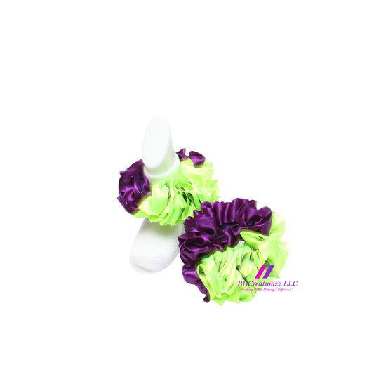 Purple and Apple Green Ruffle Socks ~ Tutu Socks - BDCreationzz-